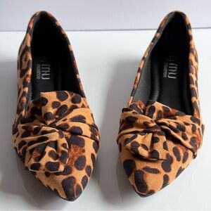 Musshoe Leopard Twist Casual Pointed Toe Flats